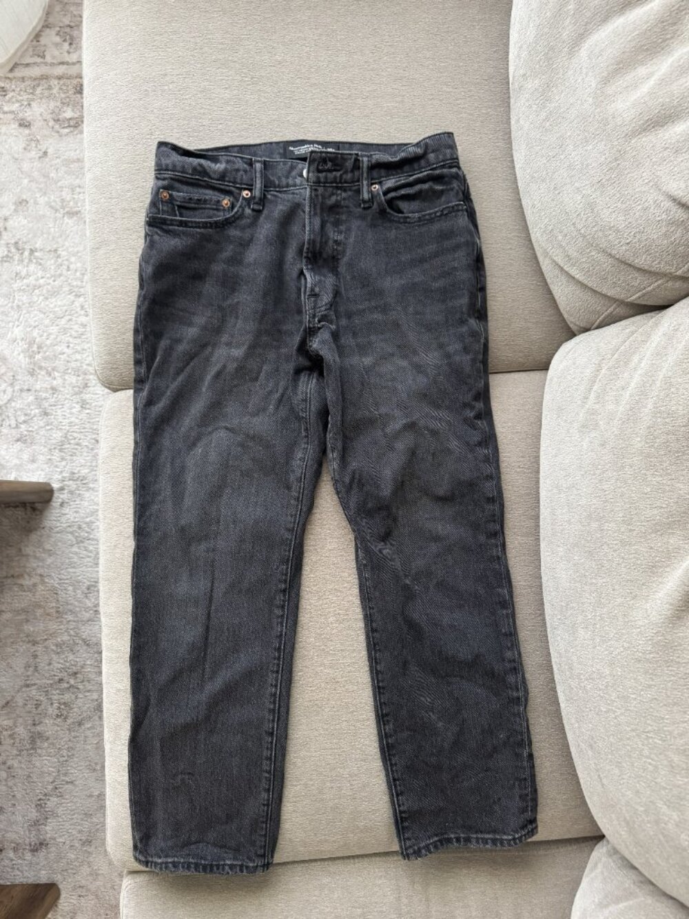Abercrombie Athletic Straight Jean Black Wash Sz 30W / 28L
